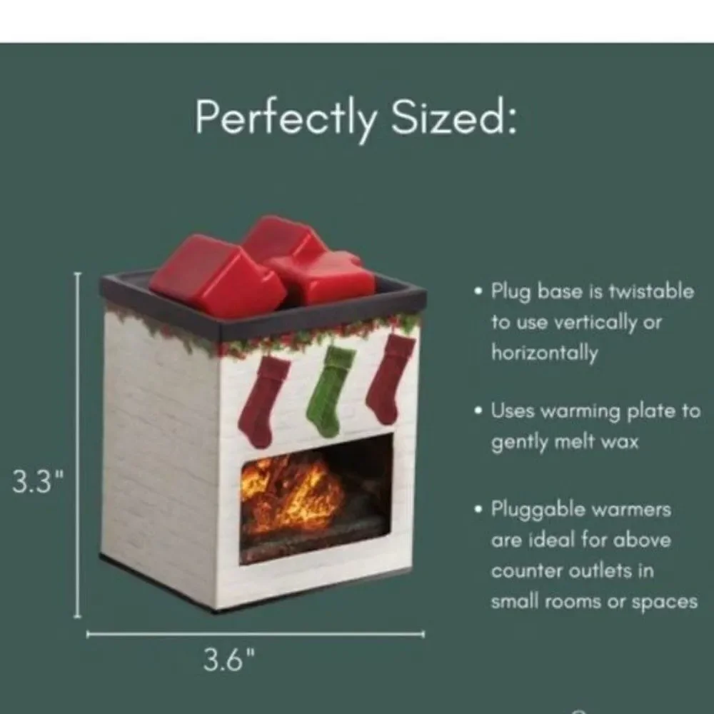 Holiday Fireplace Pluggable Fragrance Warmer New